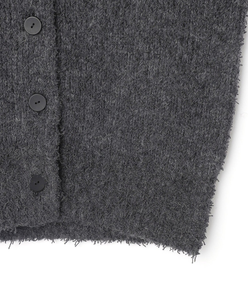 DÉPAREILLÉ LOW GAUGE LOOP YARN KNIT CARDIGAN / ローゲージループヤーンニットカーディガン チャコールグレー