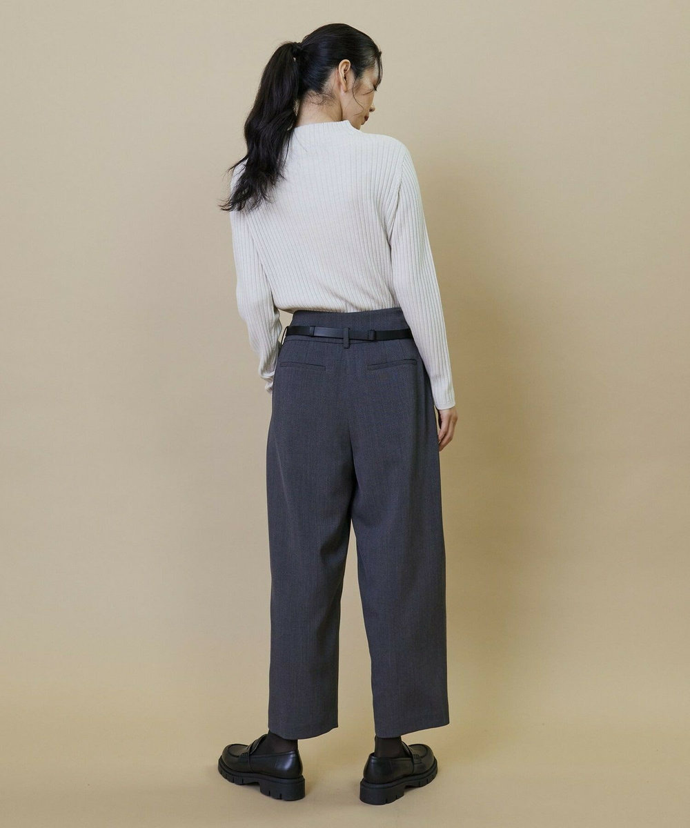 L'EQUIPE カルゼストレッチカーブフォルムパンツ チャコールグレー