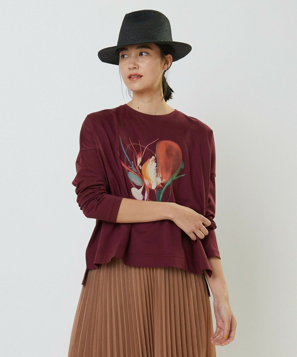 L'EQUIPE Lサイズ（大きいサイズ） 【大きいサイズ】ruteN × L'EQUIPE コラボ長袖Tシャツ ボルドー