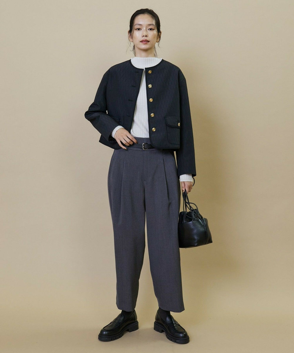 L'EQUIPE カルゼストレッチカーブフォルムパンツ チャコールグレー
