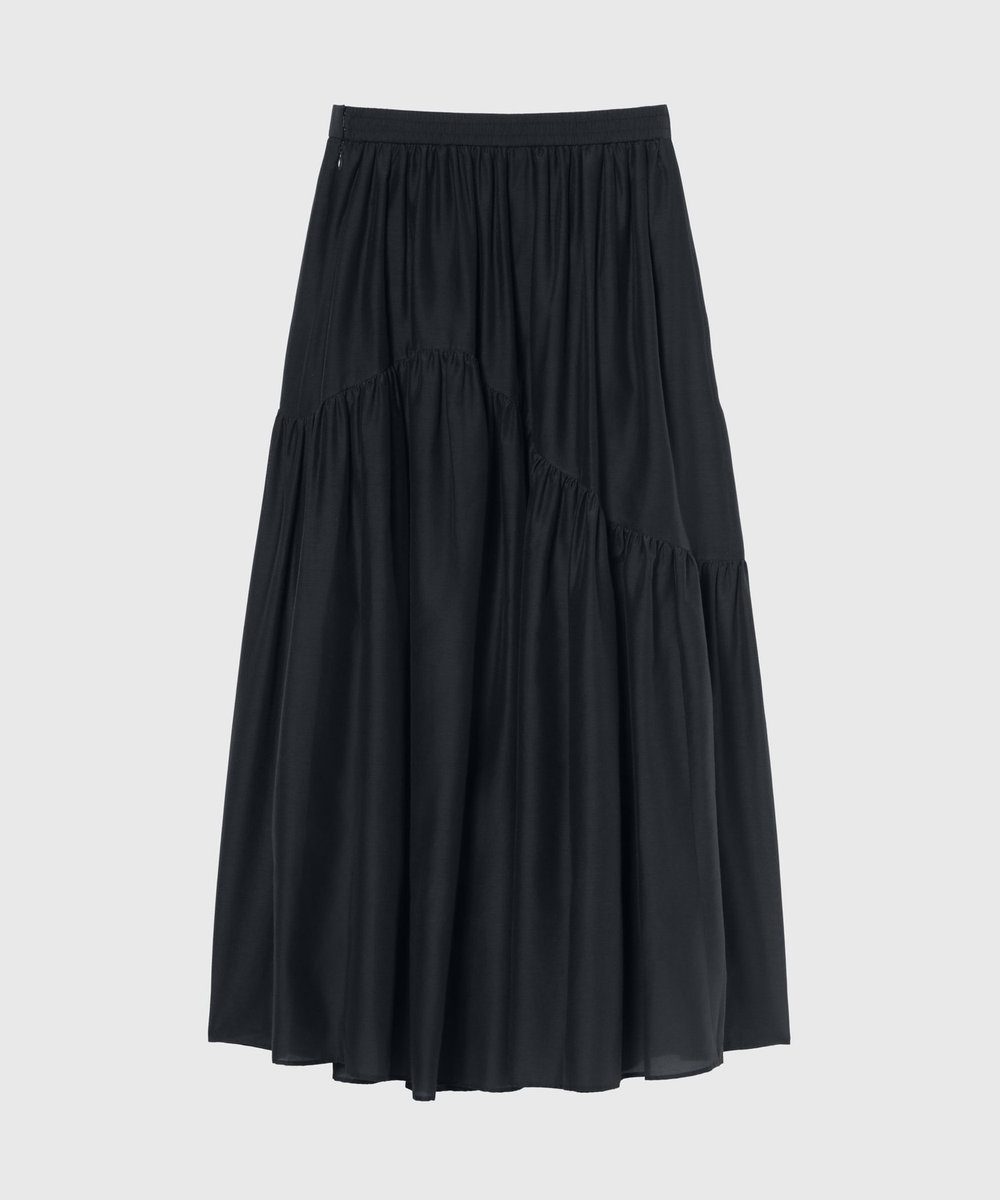 DÉPAREILLÉ COTTON SILK LAWN SKIRT / コットンシルクローンスカート ネイビー