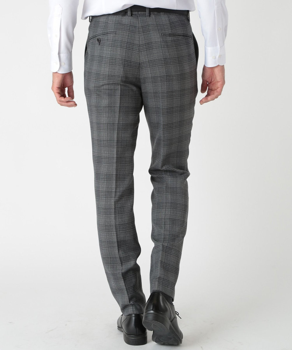 MEN'S BIGI ミックスヤーンブッチャーチェックスラックスパンツ グレー
