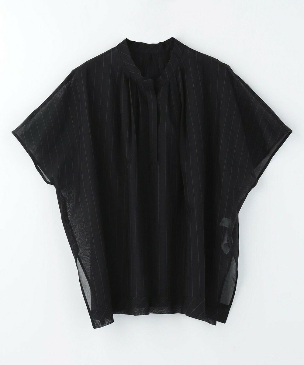 feerique Lサイズ（大きいサイズ） 【大きいサイズ】feerique 強撚TCボイルシアーローンブラウス ブラック