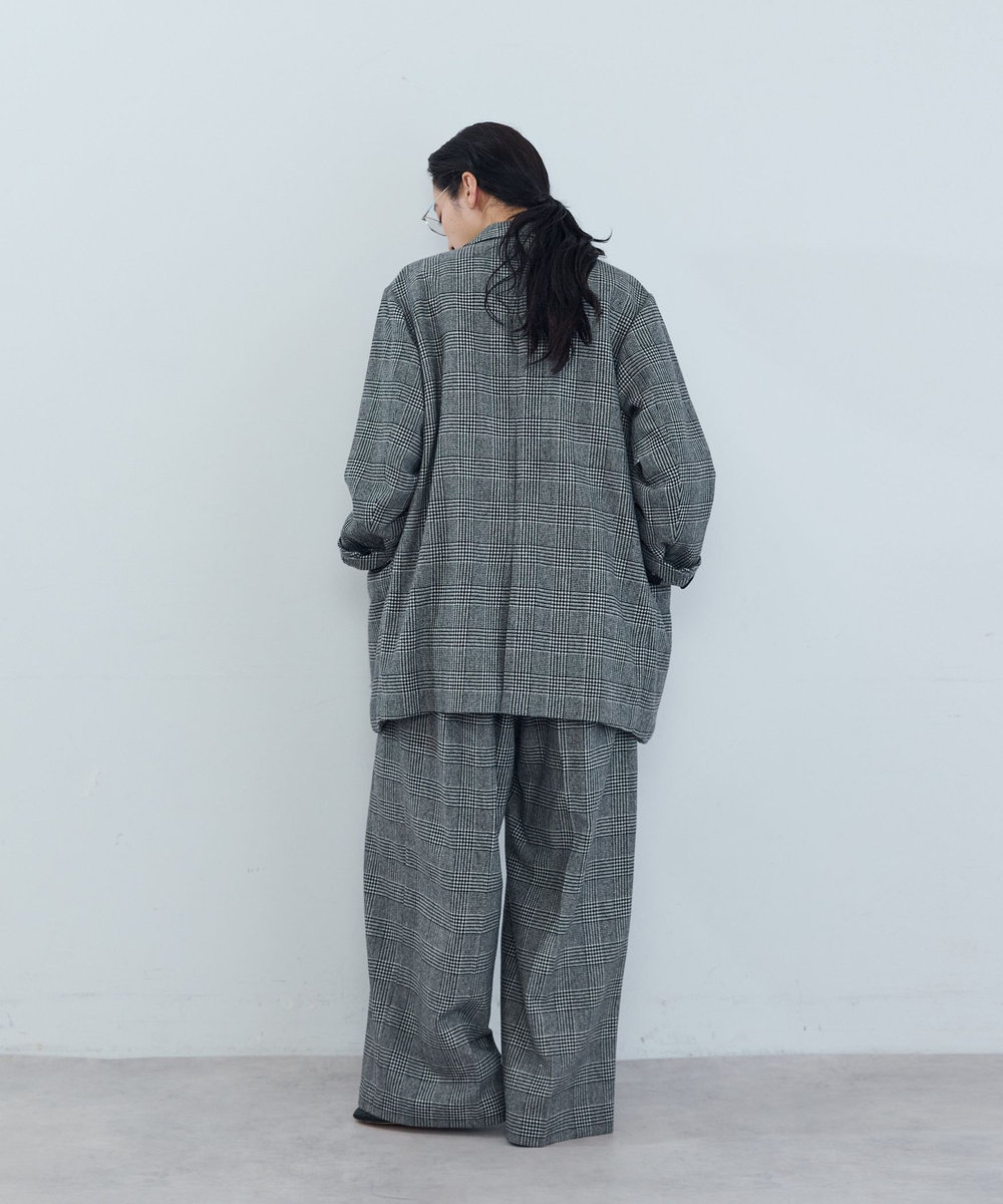 ADIEU TRISTESSE 《石上美津江さんコラボ》ウールチェックジャケット ブラック系その他