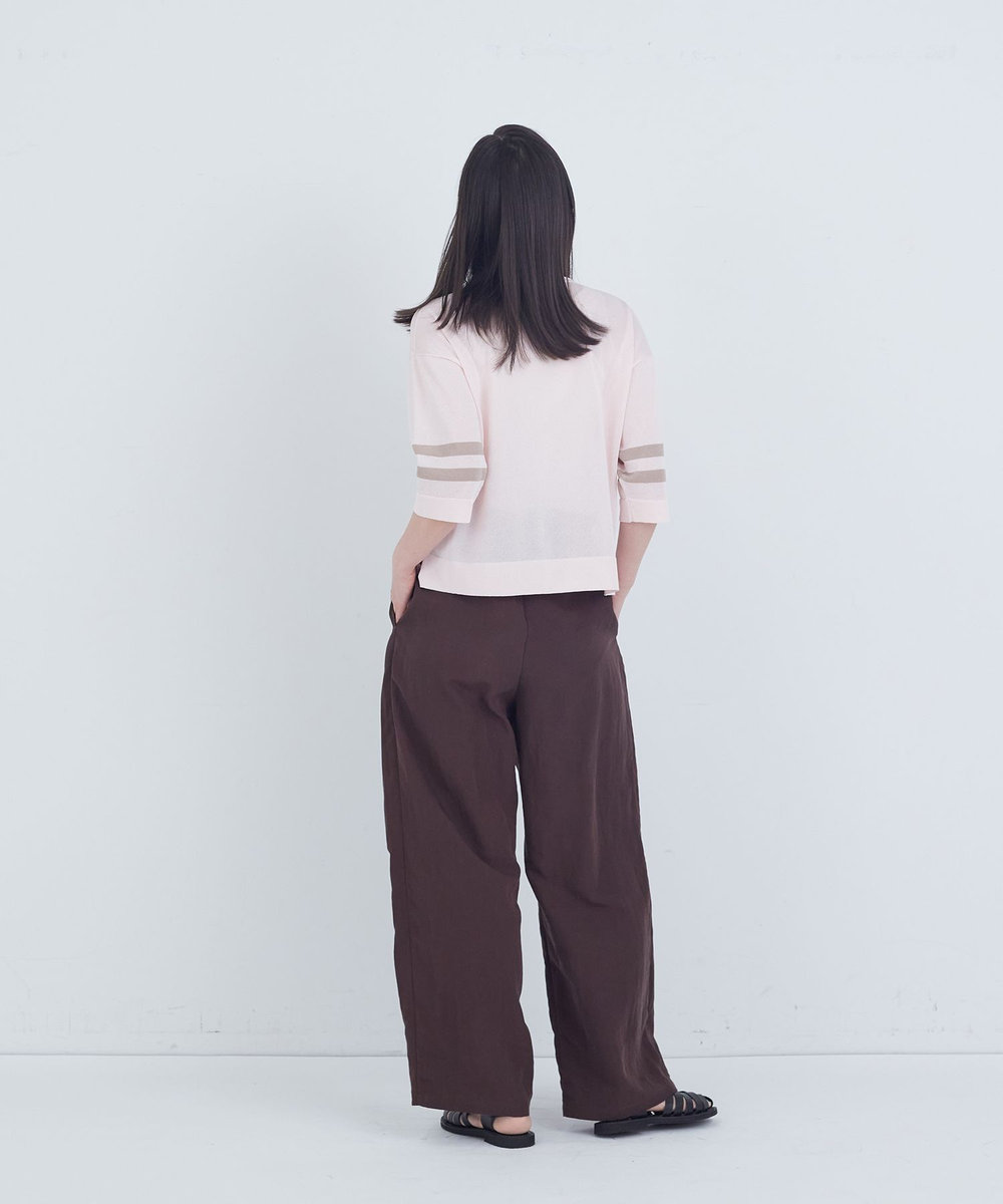 ADIEU TRISTESSE ペーパーポリエステルライン入りニット ピンク