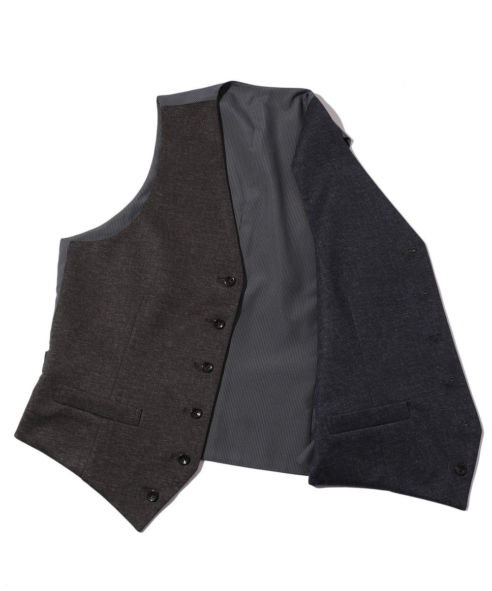 MEN'S BIGI 【ACTIVE TAILOR】エクストラTRジャージプリントベスト＜スリーピース対応＞ ブラウン
