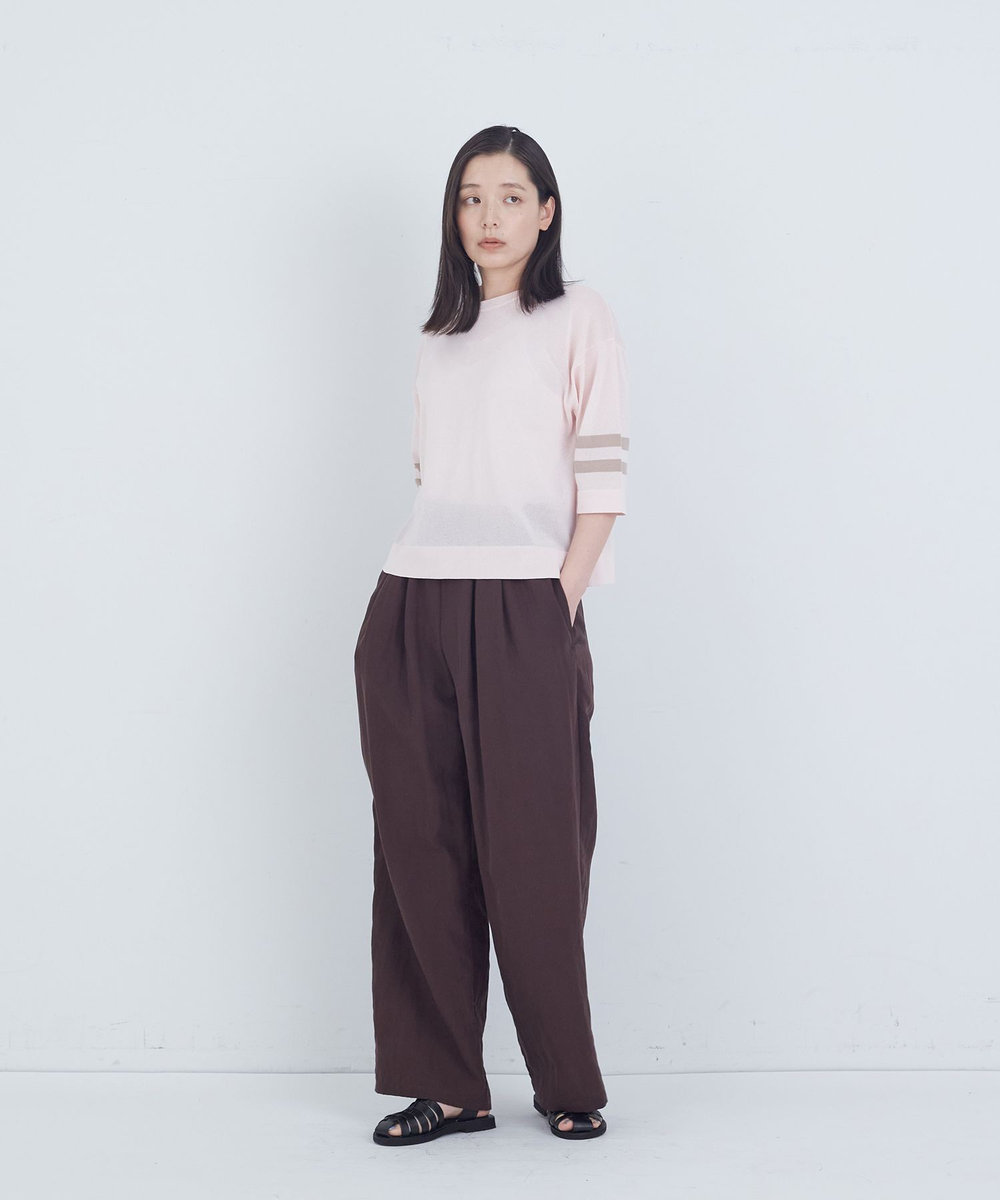 ADIEU TRISTESSE ペーパーポリエステルライン入りニット ピンク