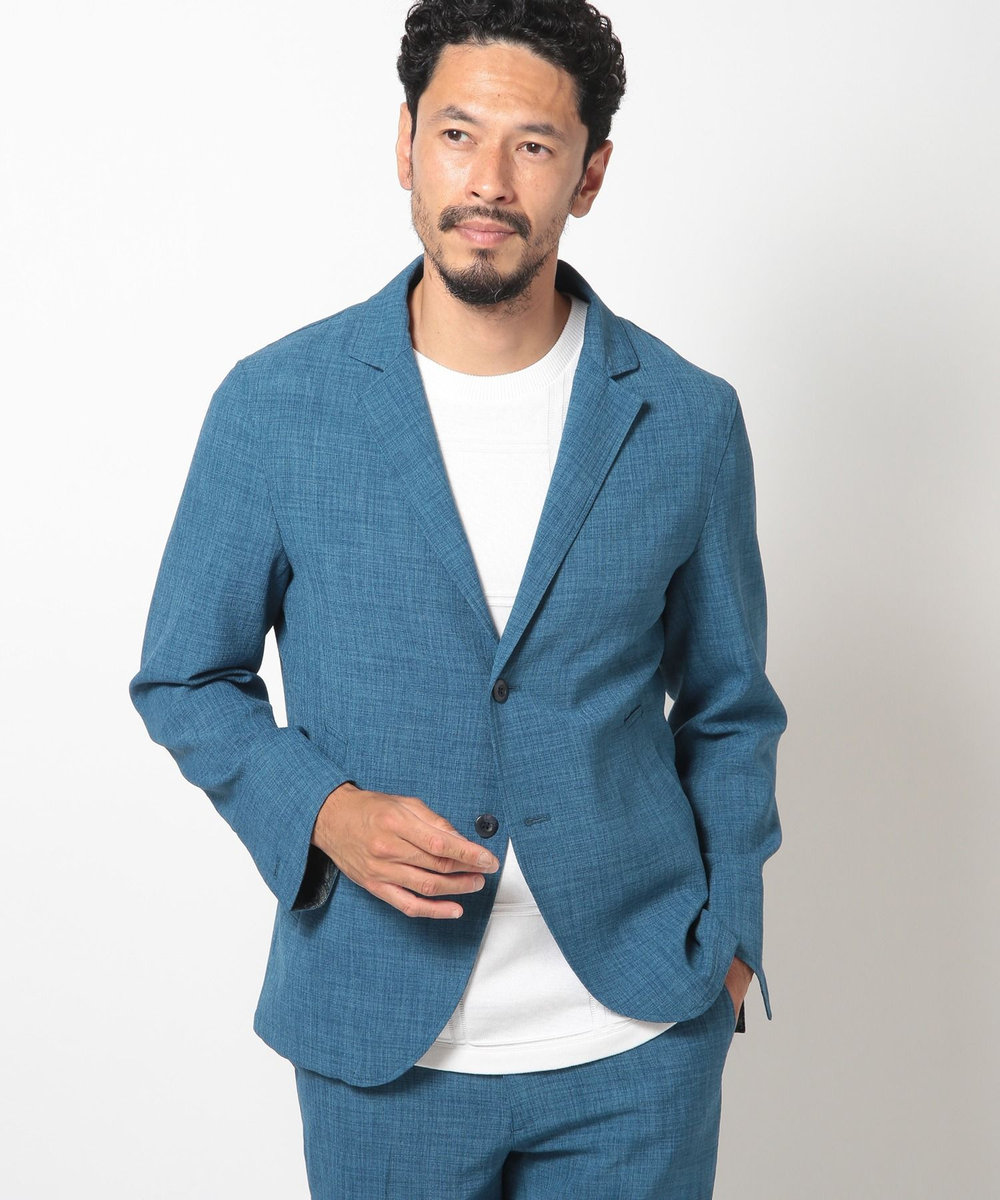 MEN'S BIGI ポリエステルブッチャーストレッチテーラードジャケット＜セットアップ対応＞ ブルー