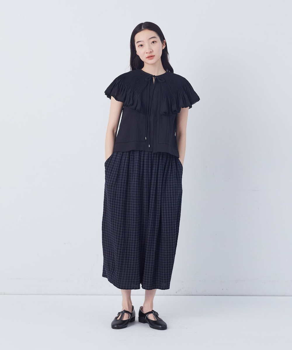 congés payés ADIEU TRISTESSE 【FAVE】シャーリングワイドサルエルパンツ ブルー系その他