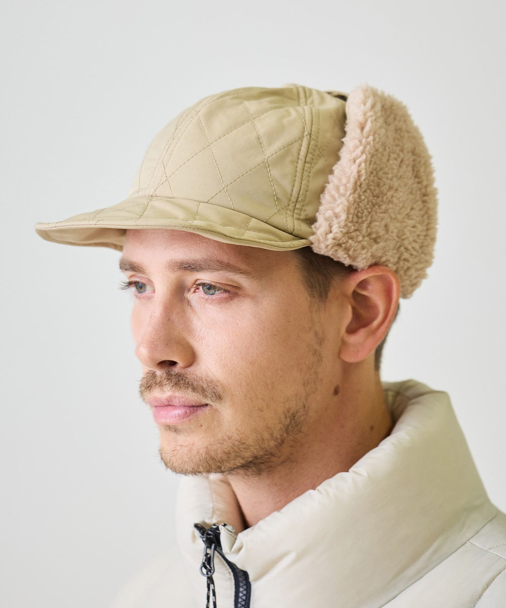 UNION STATION Basiquenti Quilting Short Flap Cap ベージュ