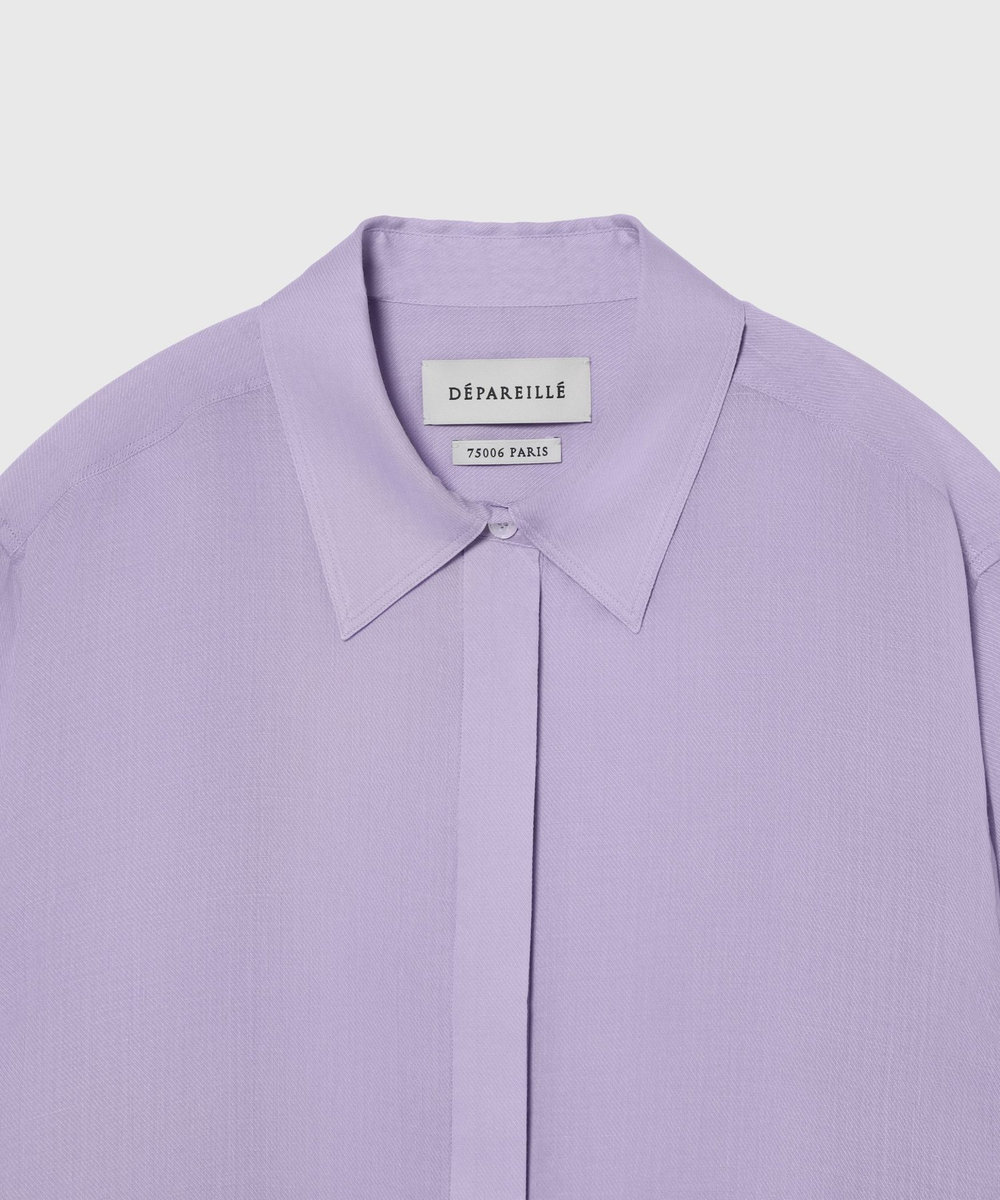 DÉPAREILLÉ RAMIE TWILL REGULAR COLLAR SHIRT / ラミーツイルレギュラーカラーシャツ パープル