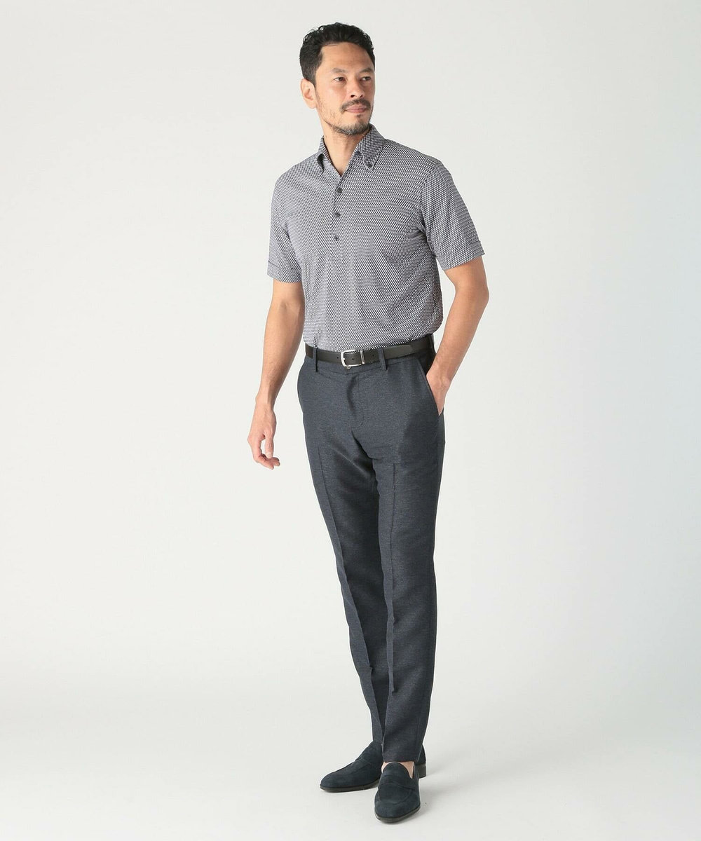 MEN'S BIGI 【ACTIVE TAILOR】サッカー織りポロシャツ<COOL MAX/吸水速乾> ブルー