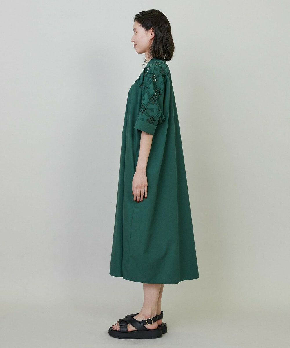 L'EQUIPE ボーラー刺繍T/Cワンピース グリーン