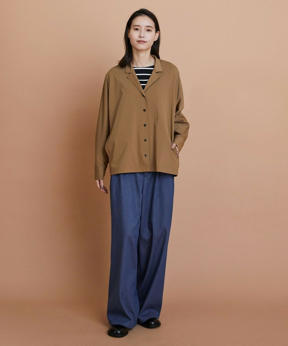 L'EQUIPE ハイカウントジャージジャケット キャメル