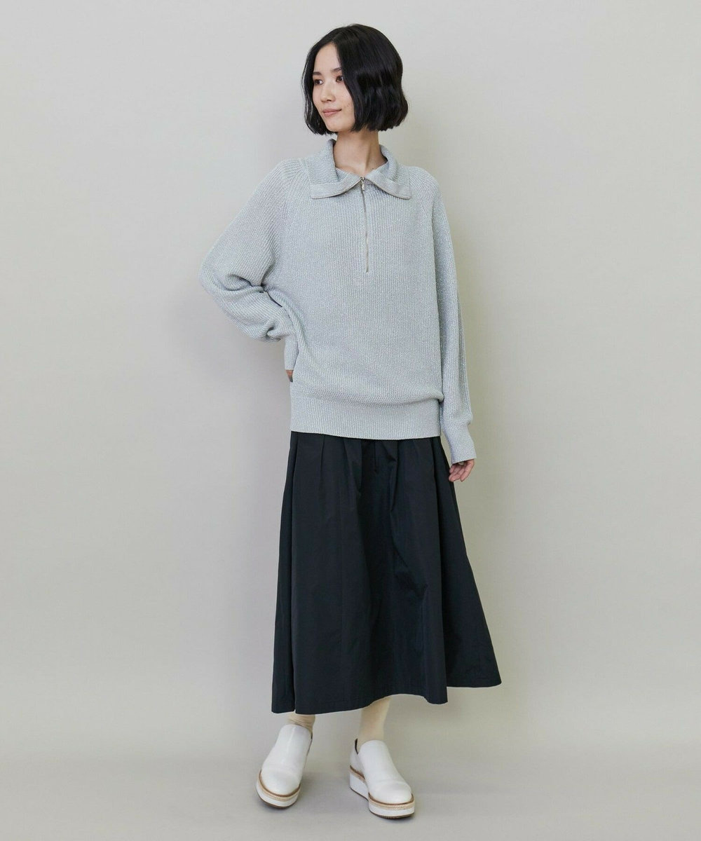 L'EQUIPE ラメハーフZIPニット グレー