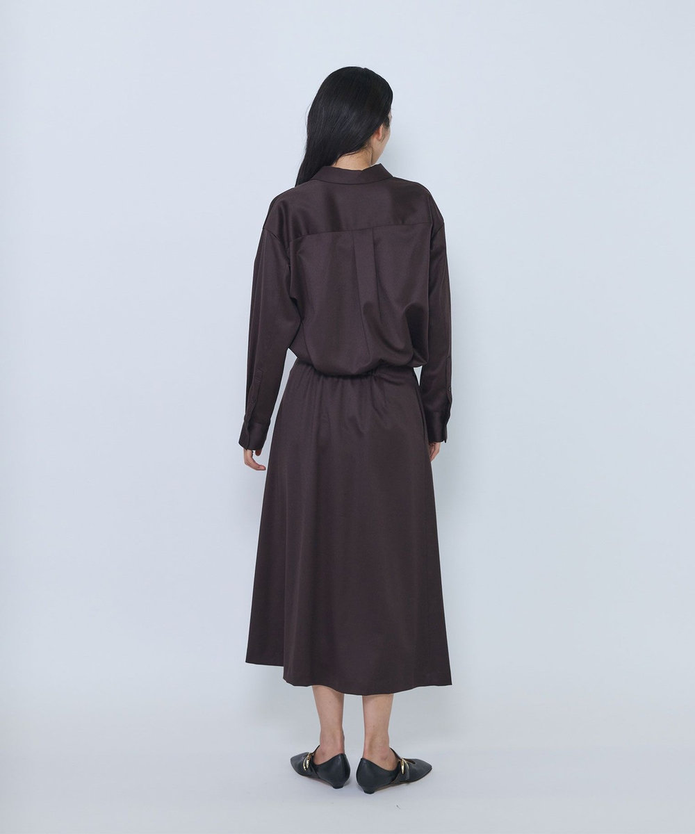 1er Arrondissement ウールサテンスカート ブラウン