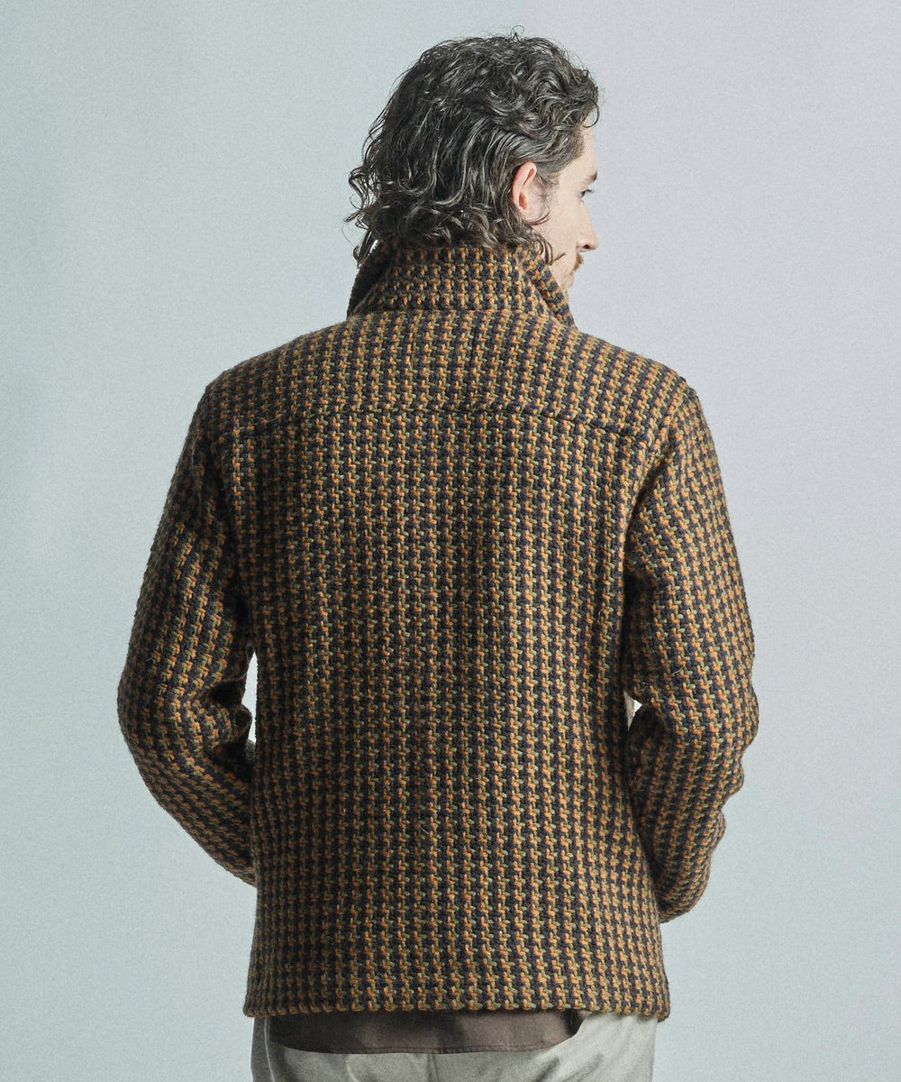 MEN'S BIGI 【John Branigan/ジョン・ブラニガン】別注チェック柄ニット風ブルゾン ブラウン