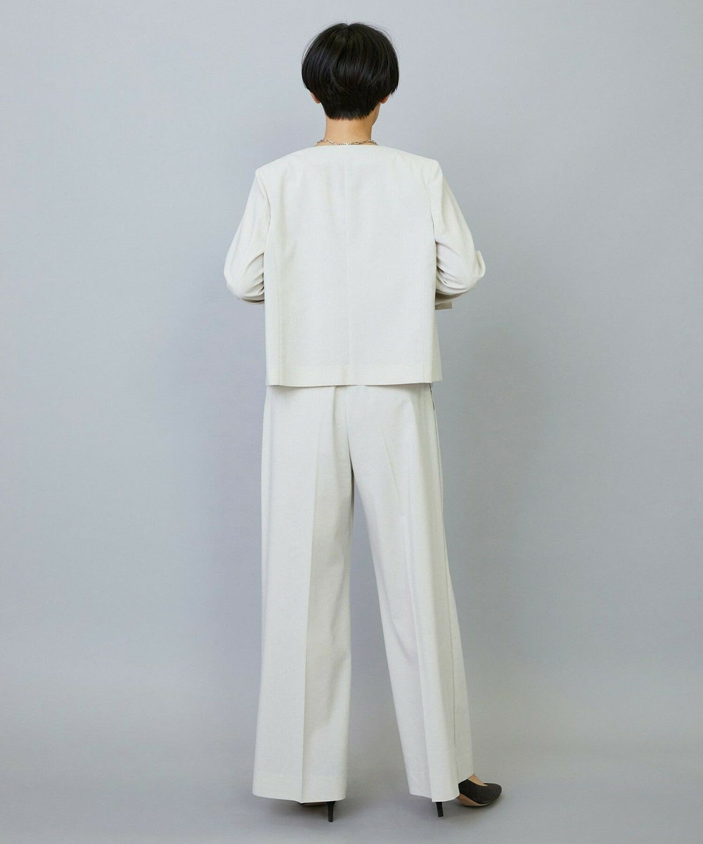 MOGA スタイリスト戸野塚かおるコラボ ドライリネンストレッチストレートパンツ キナリ