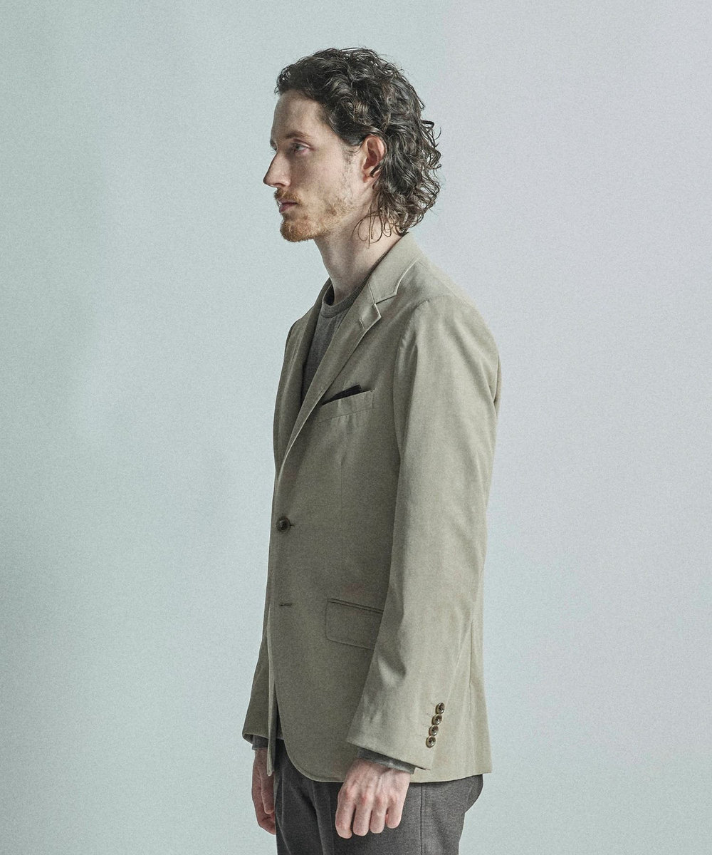 MEN'S BIGI フェイクレザー テーラードジャケット ベージュ