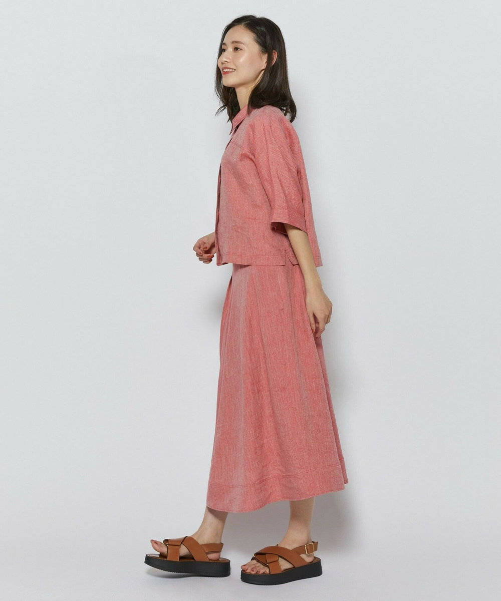 L'EQUIPE ［eclat 2026年5月号掲載商品］ヘンプ麻スカート レッド