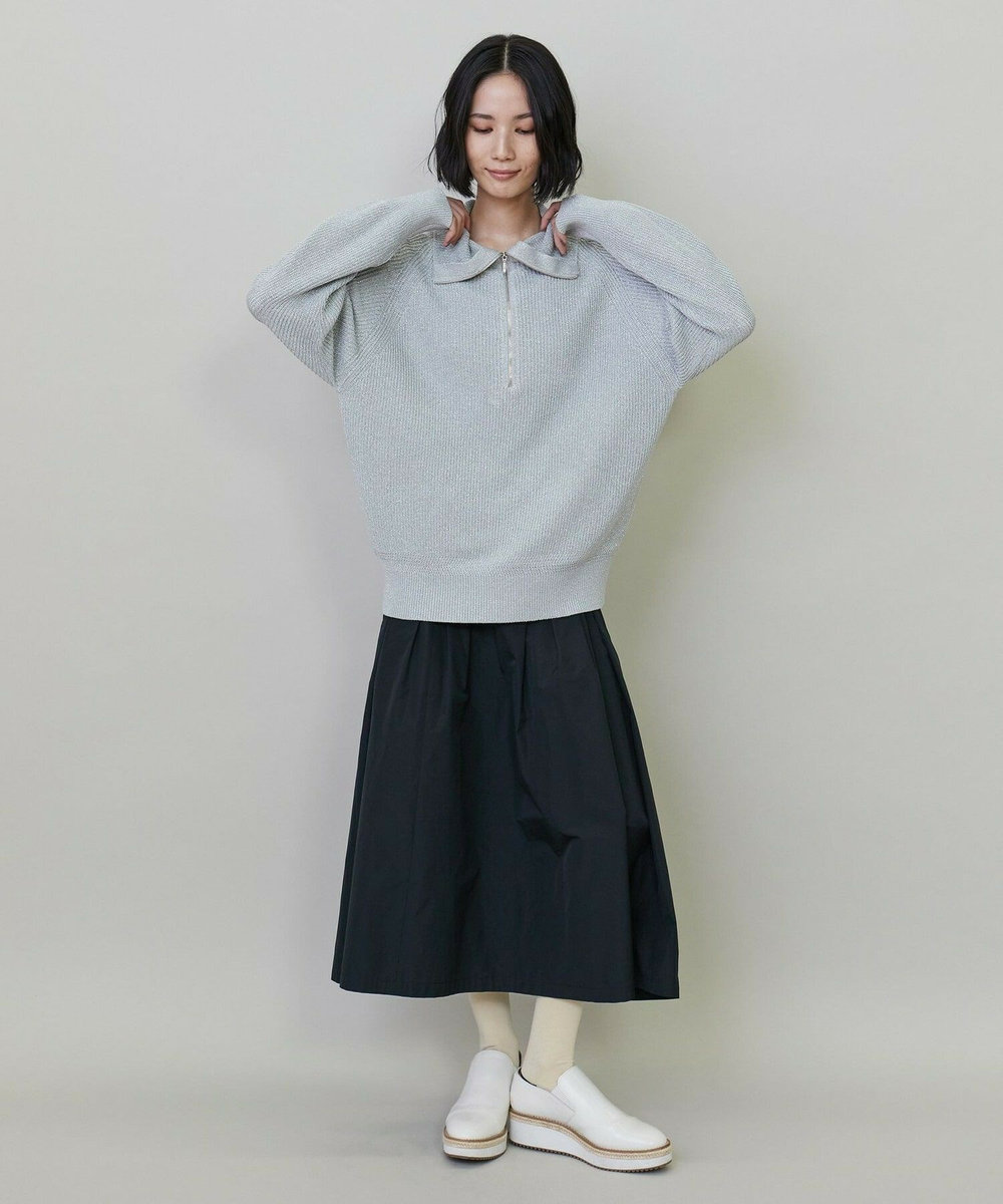 L'EQUIPE ラメハーフZIPニット グレー