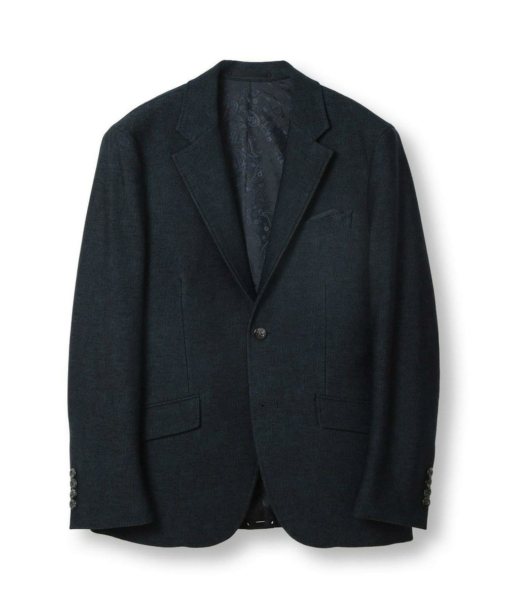 MEN'S BIGI 【ACTIVE TAILOR/アクティブテイラー】ヒートパフォーマーツイード調プリントジャケット ネイビー