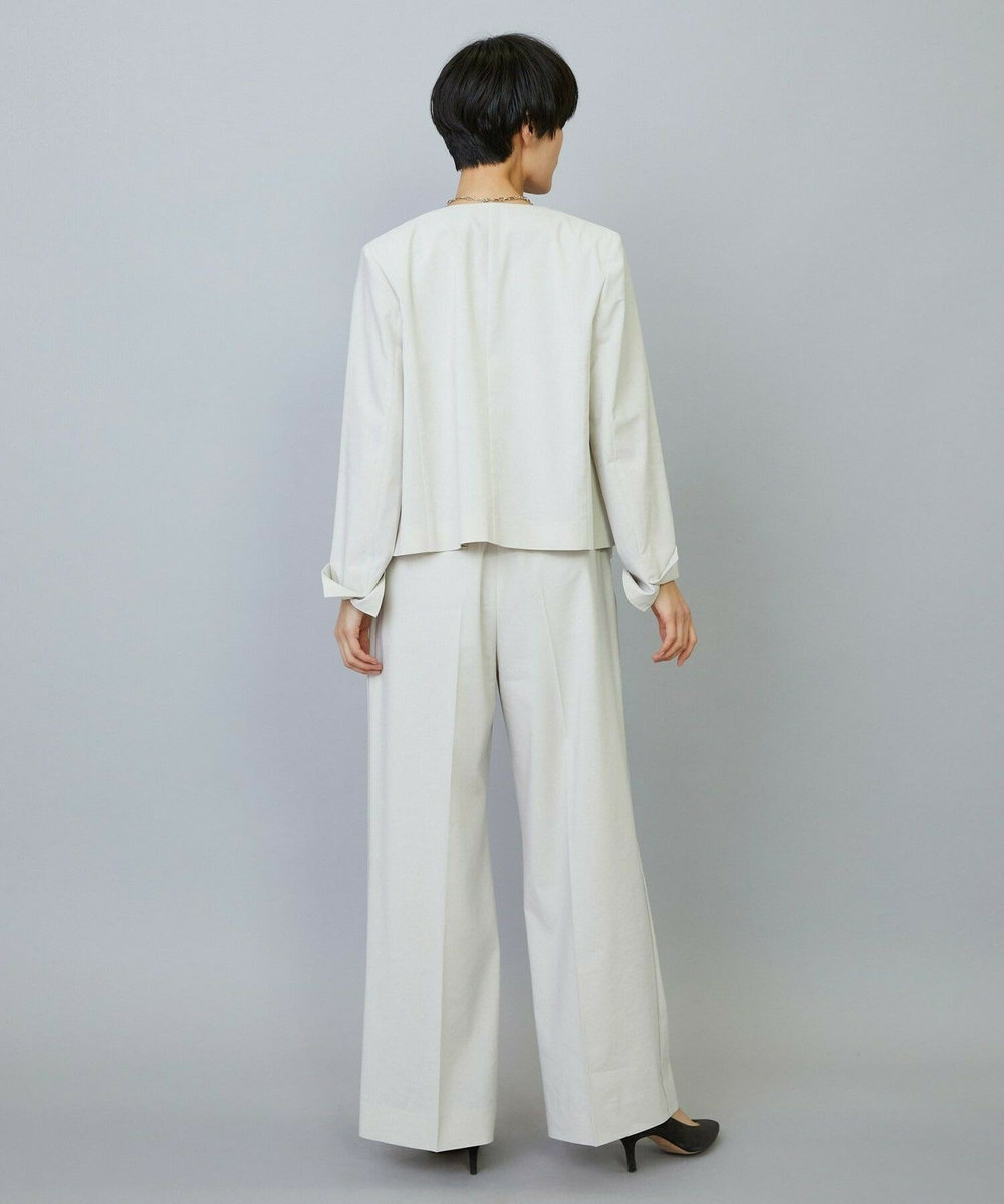 MOGA スタイリスト戸野塚かおるコラボ ドライリネンストレッチストレートパンツ キナリ