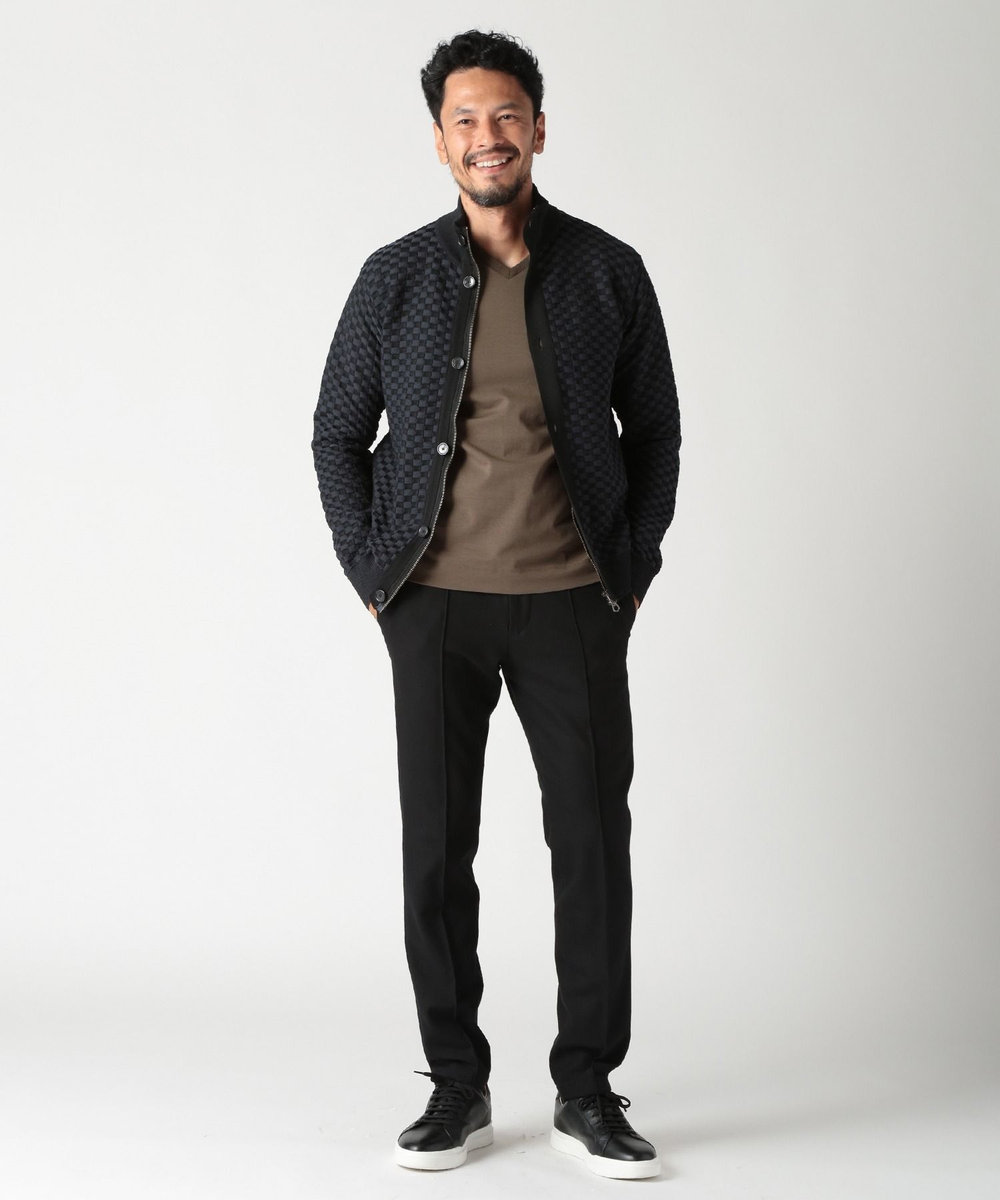 MEN'S BIGI TR起毛ピンドットストレッチパンツ ブラック