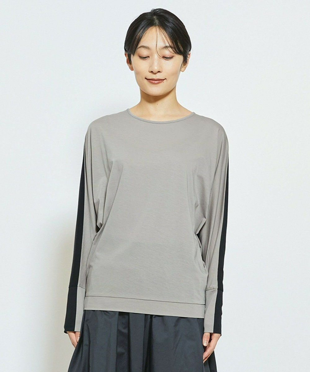 MOGA Collection MOGA Collection フレスカジャージードルマンスリーブカットソー グレイッシュベージュ