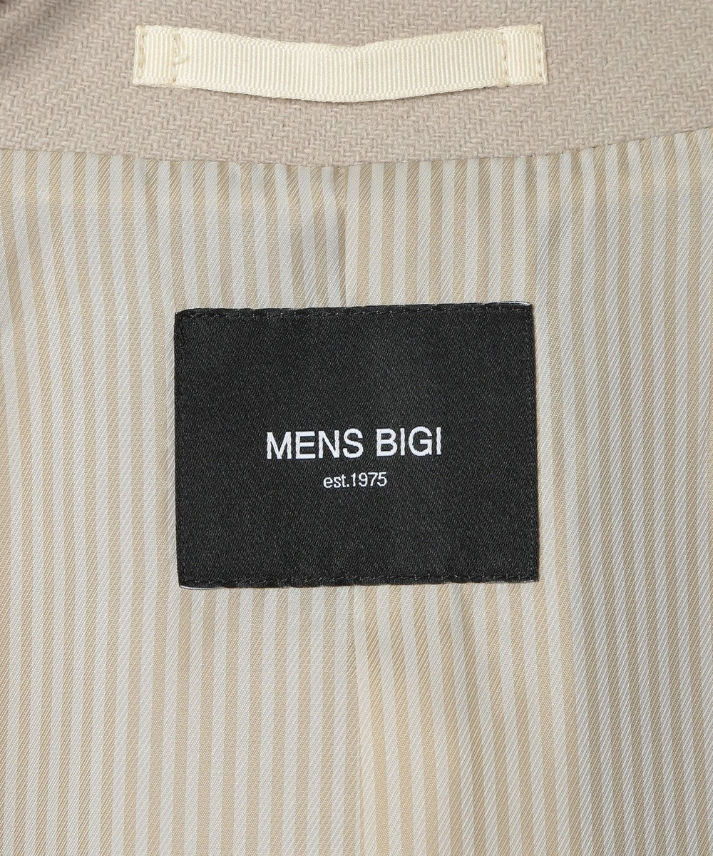 MEN'S BIGI Bellandiウールメルトンスタンドカラーコート ベージュ