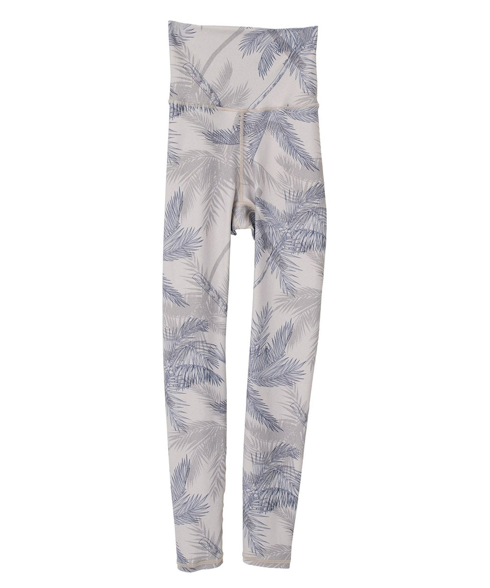 Julier palm treeプリントスーパーハイレギンス/UVカット・吸汗速乾・ホットヨガ対応・水着・水陸両用 ベージュ
