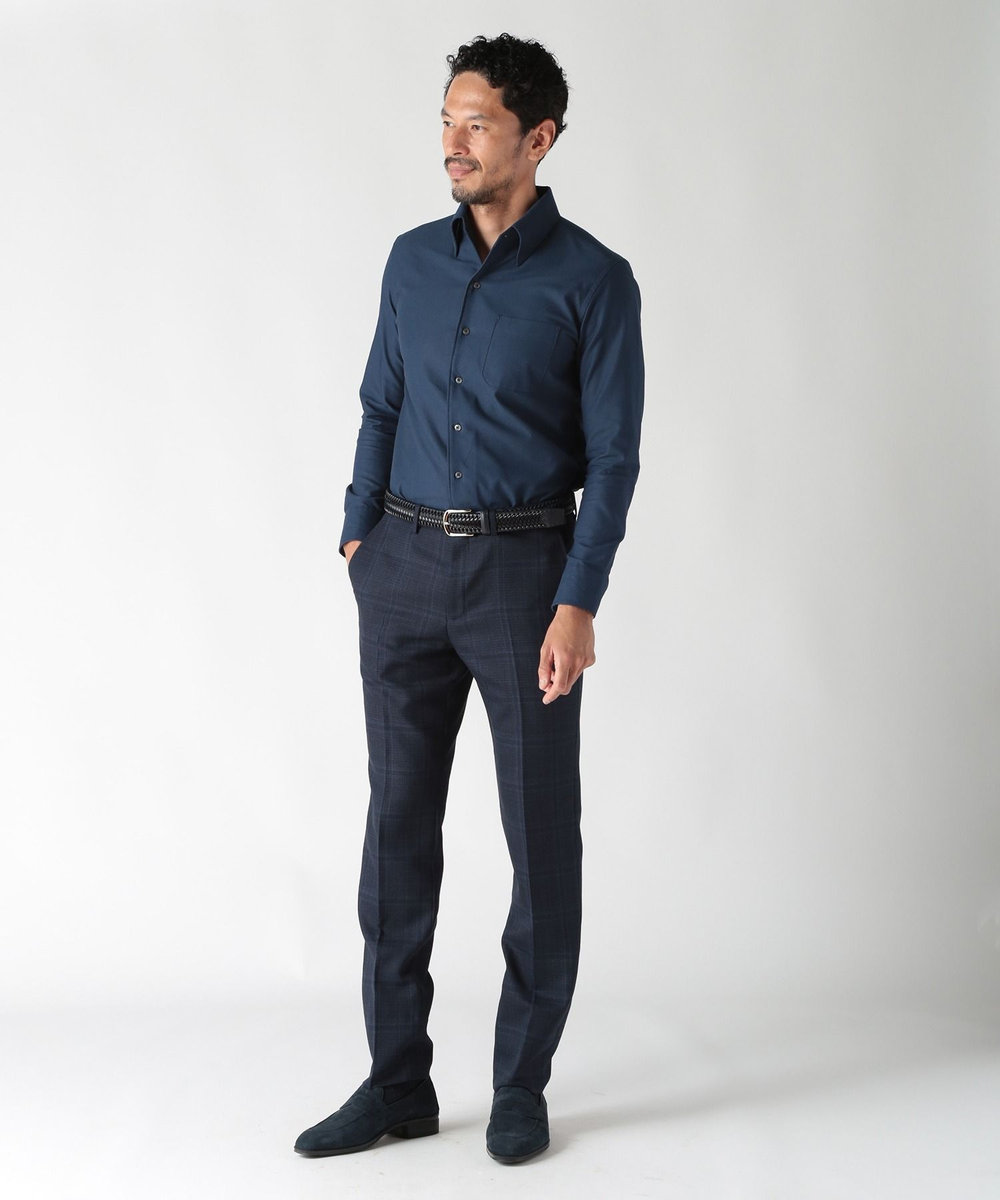 MEN'S BIGI 【ACTIVE TAILOR】COOLMAX絡み織ドレスシャツ ネイビー