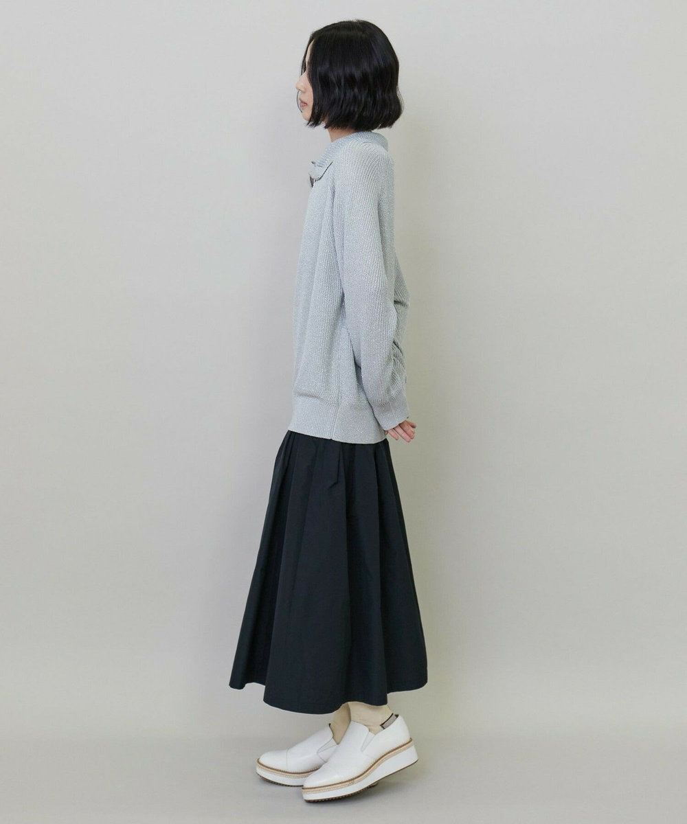 L'EQUIPE ラメハーフZIPニット グレー