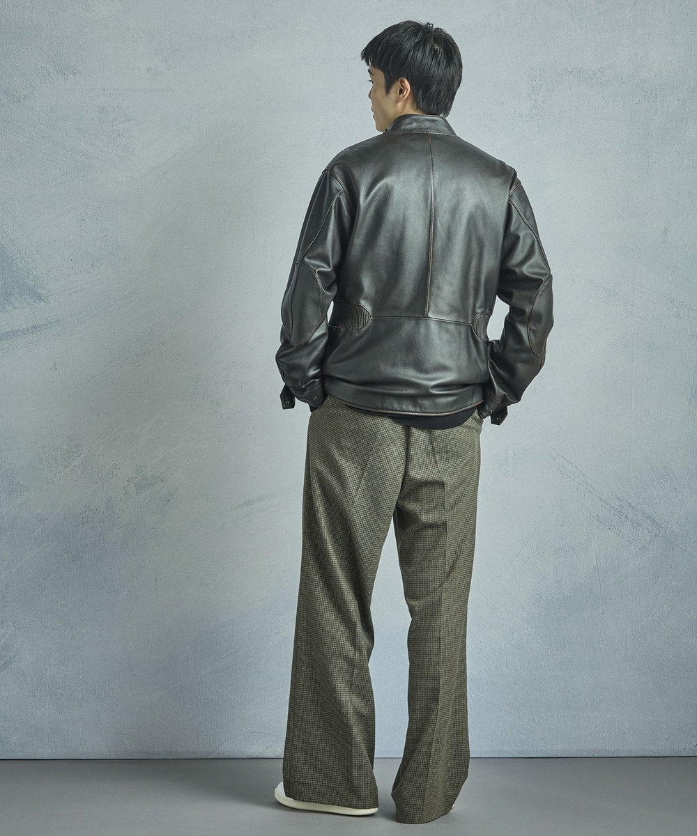 MEN'S BIGI 【50th Anniv . 菊池武夫】AGED SHEEPSKIN LEATHER JACKET ブラウン