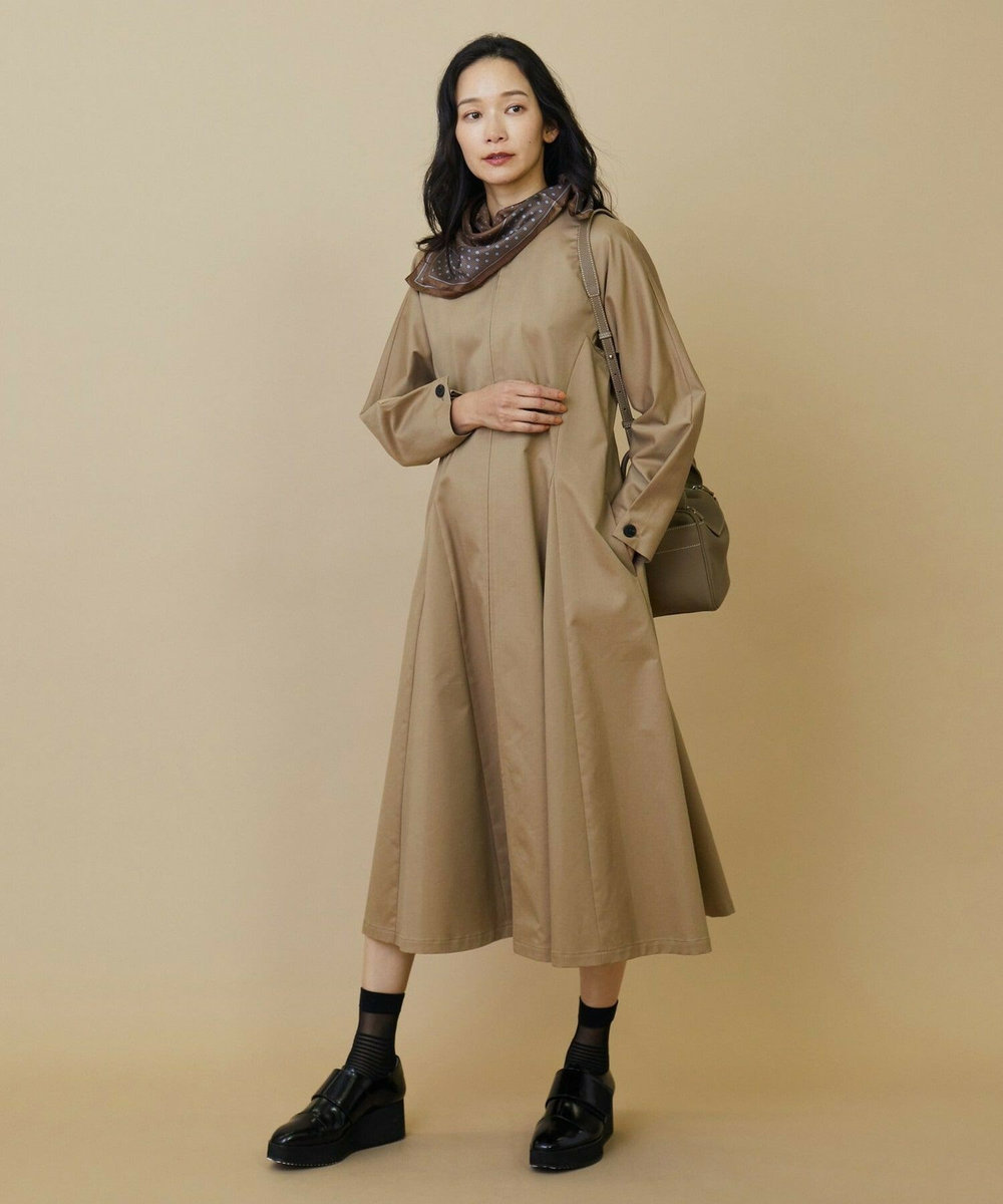 L'EQUIPE コットンソロテックスストレッチワンピース ベージュ