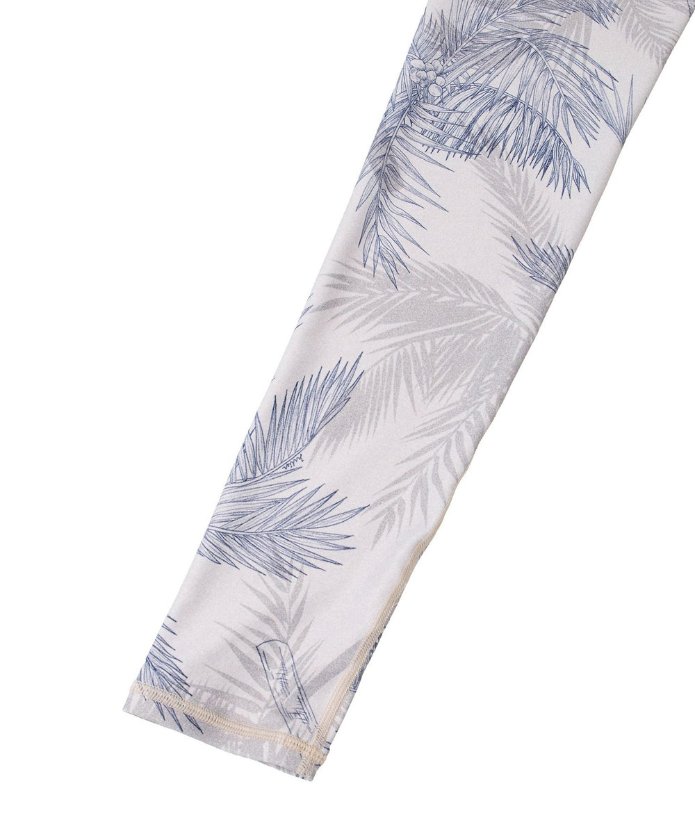Julier palm treeプリントスーパーハイレギンス/UVカット・吸汗速乾・ホットヨガ対応・水着・水陸両用 ベージュ