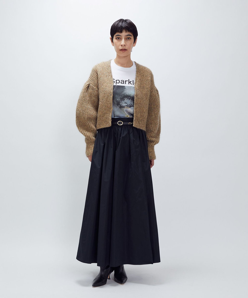 1er Arrondissement ラメモヘアリリヤーンボレロカーディガン ゴールド