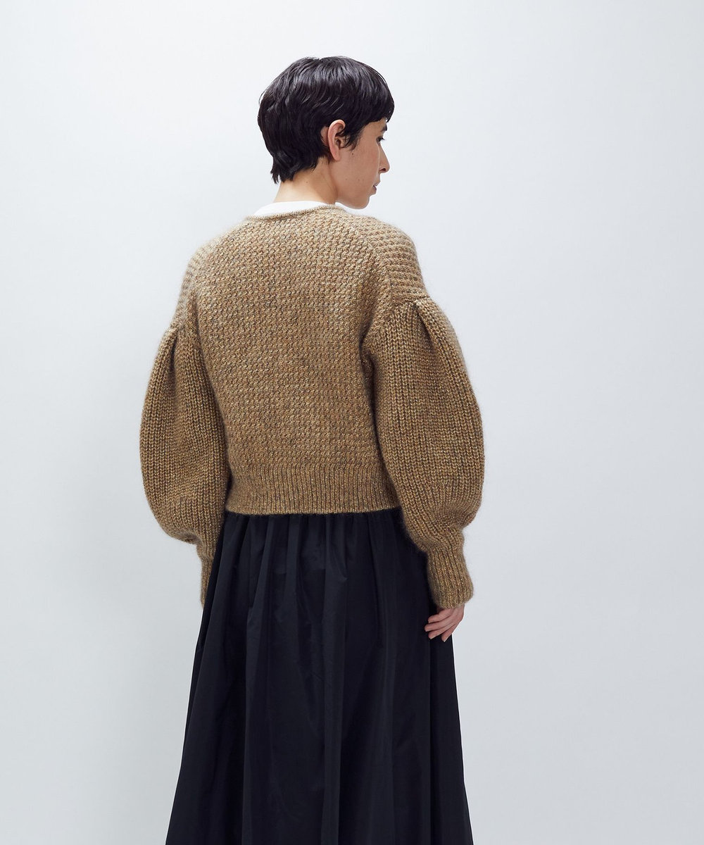 1er Arrondissement ラメモヘアリリヤーンボレロカーディガン ゴールド