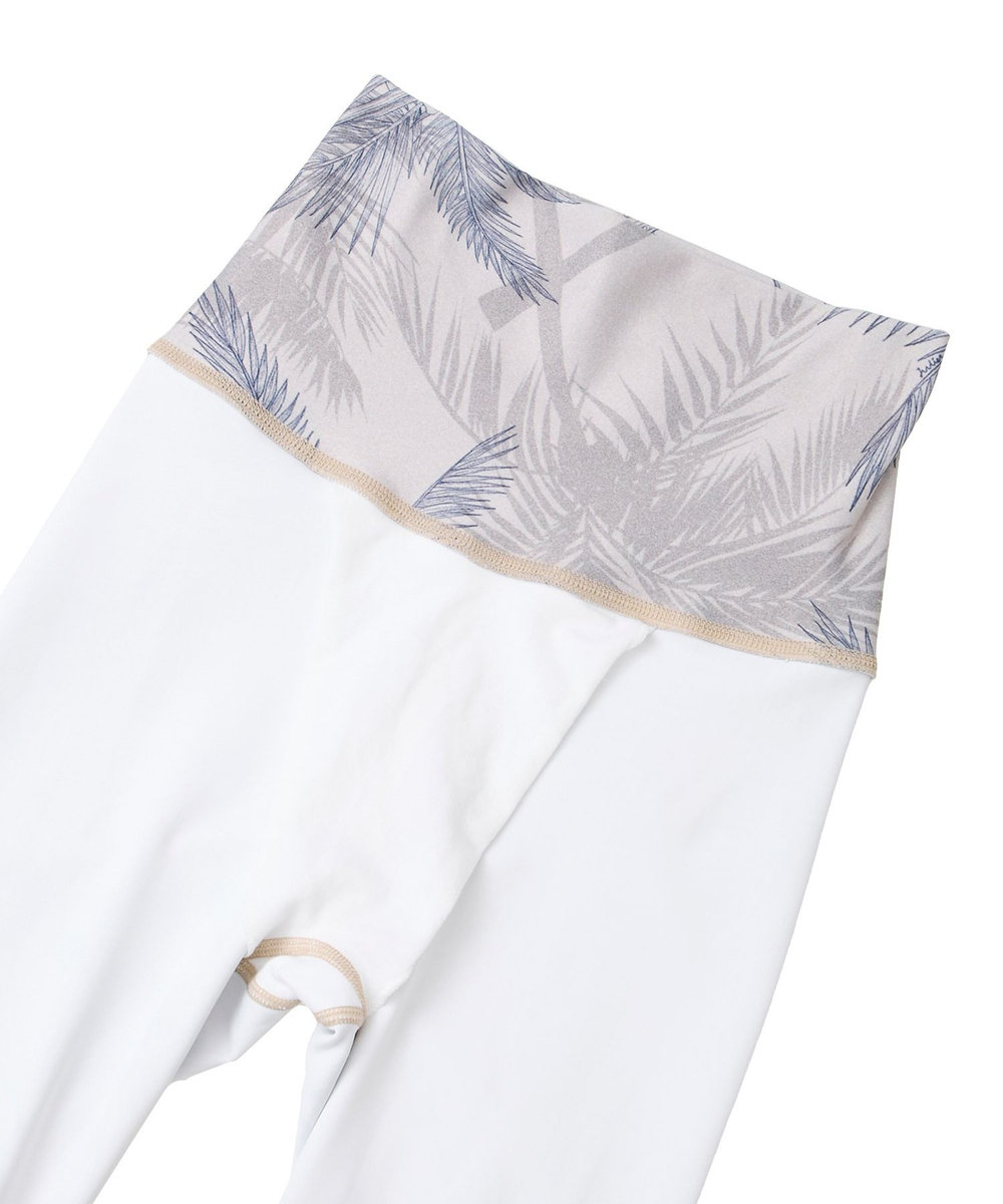 Julier palm treeプリントスーパーハイレギンス/UVカット・吸汗速乾・ホットヨガ対応・水着・水陸両用 ベージュ