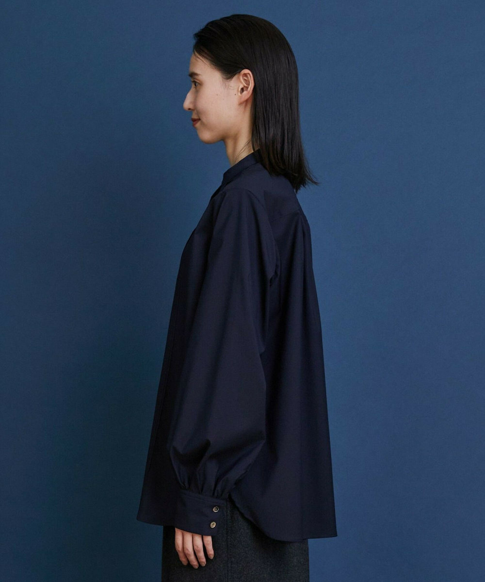 L'EQUIPE COUTURIER super120'sテクノストレッチブラウス ネイビー