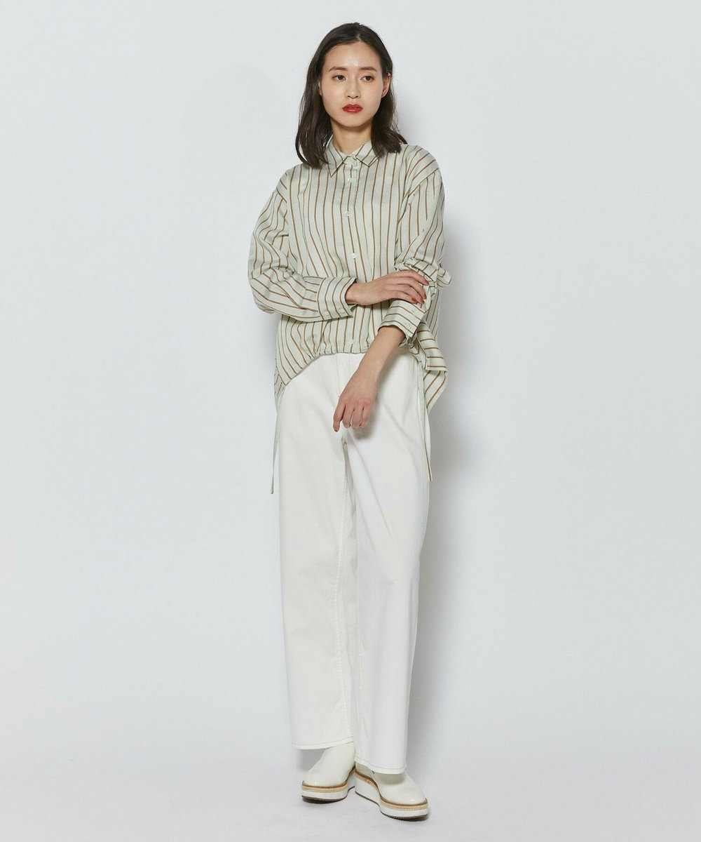 L'EQUIPE 7ozストレッチデニムセミワイドパンツ ホワイト