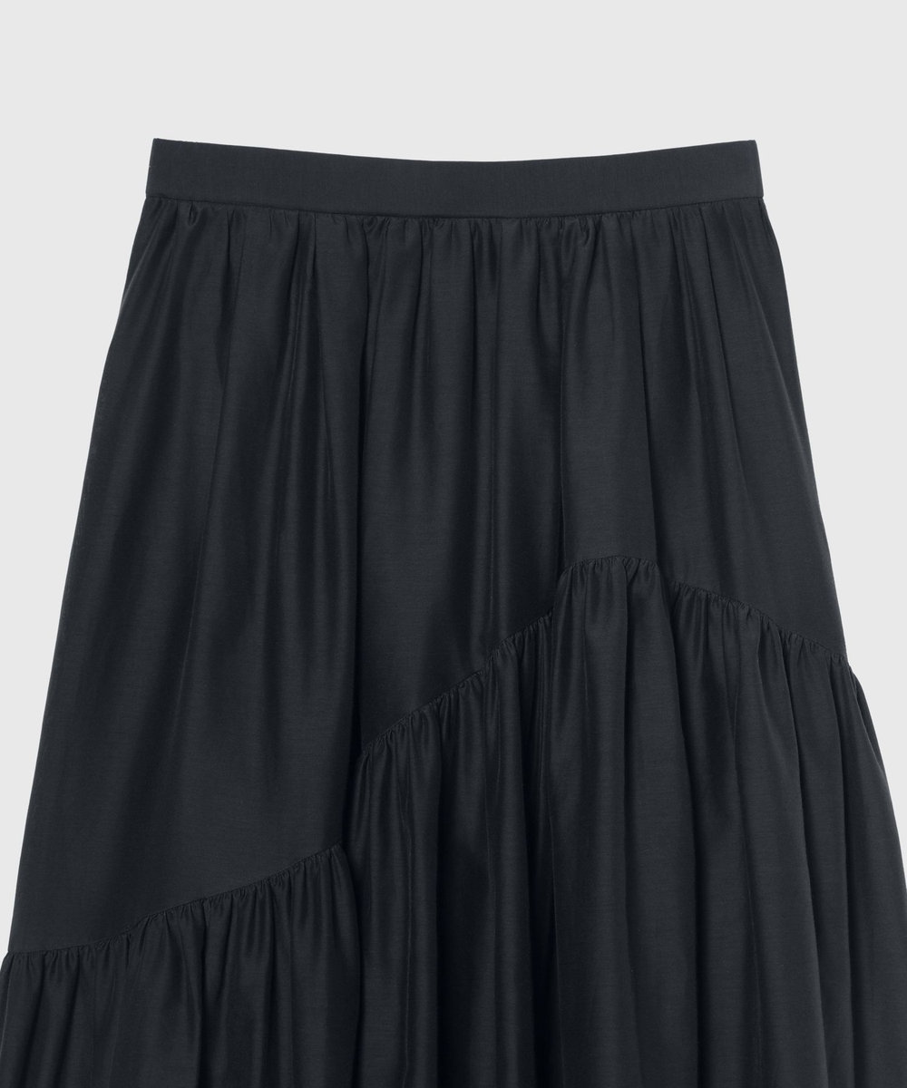 DÉPAREILLÉ COTTON SILK LAWN SKIRT / コットンシルクローンスカート ネイビー