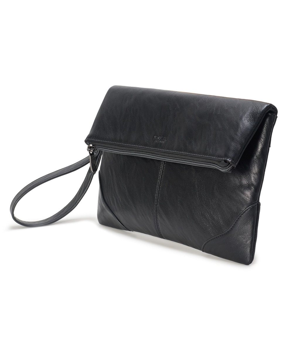 MEN'S BIGI 2WAY ミニマルフェイクレザークラッチバッグ ブラック