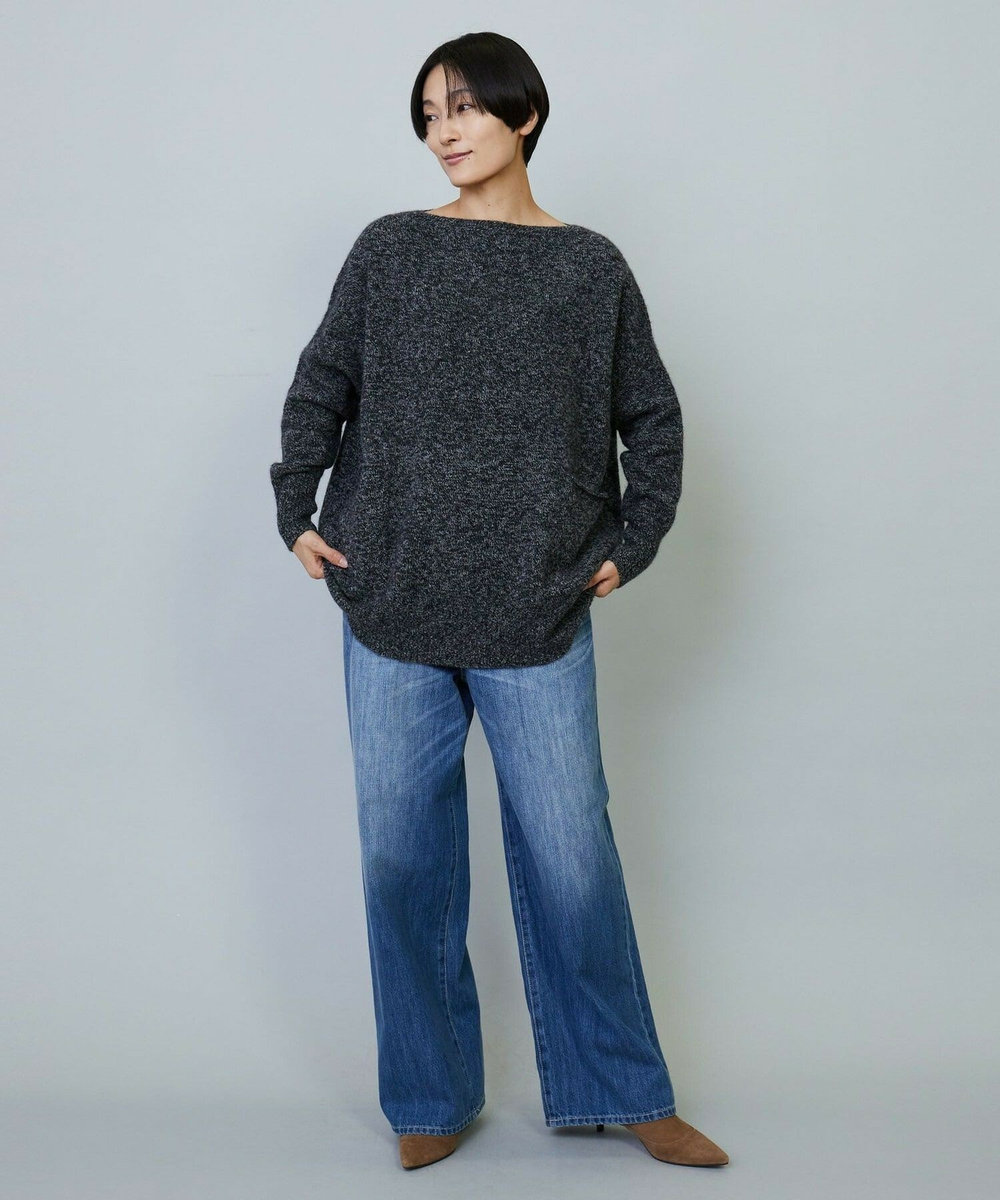 MOGA クーマラム×カシミヤボートネックニット ブラック系その他