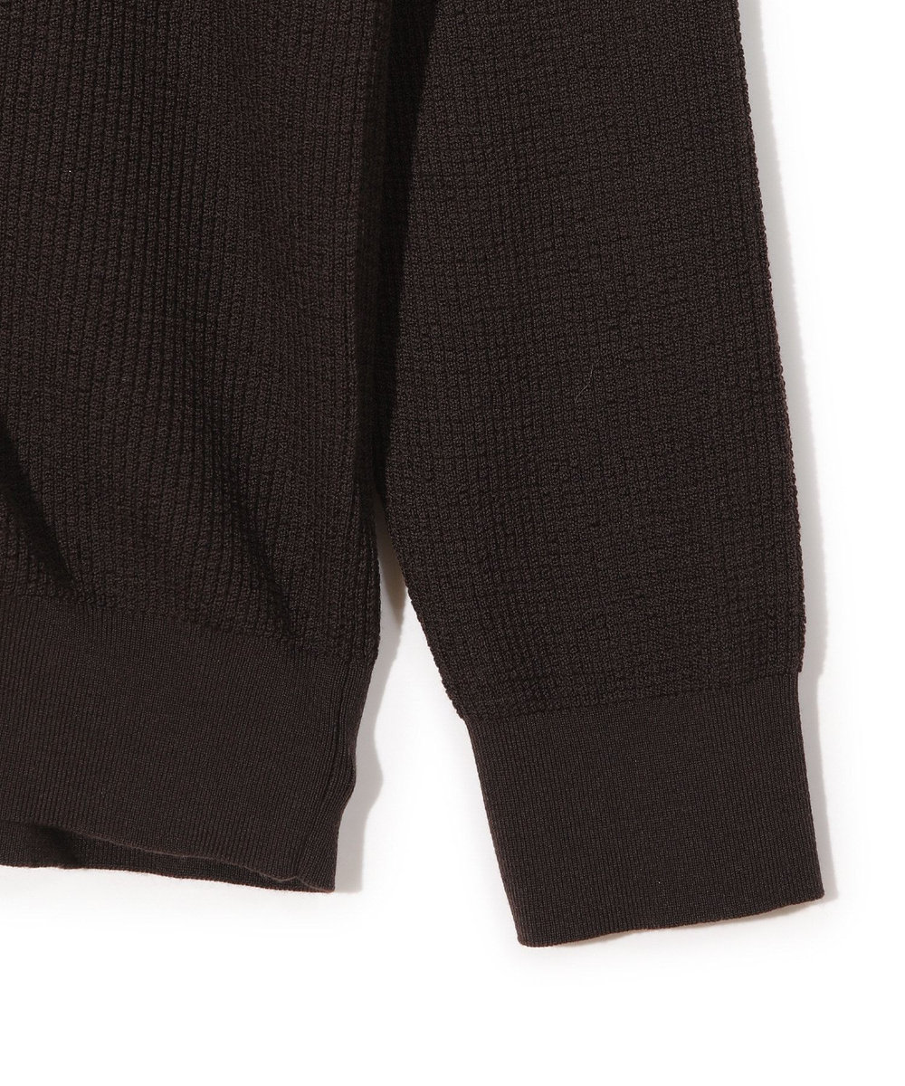 MEN'S BIGI メリノウール ワッフル編みニット ブラウン