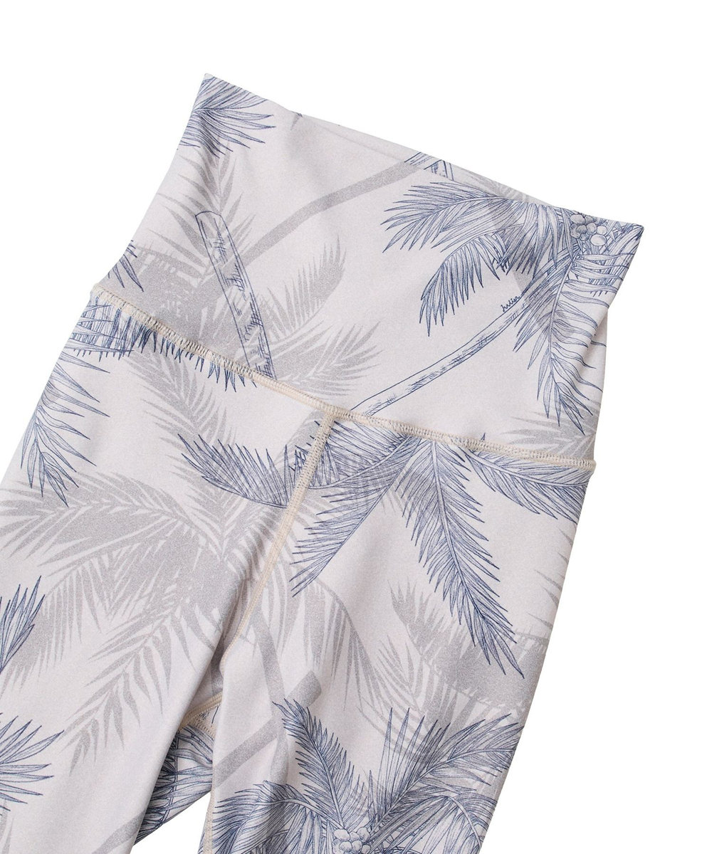 Julier palm treeプリントスーパーハイレギンス/UVカット・吸汗速乾・ホットヨガ対応・水着・水陸両用 ベージュ