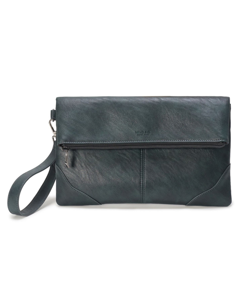 MEN'S BIGI 2WAY ミニマルフェイクレザークラッチバッグ グリーン