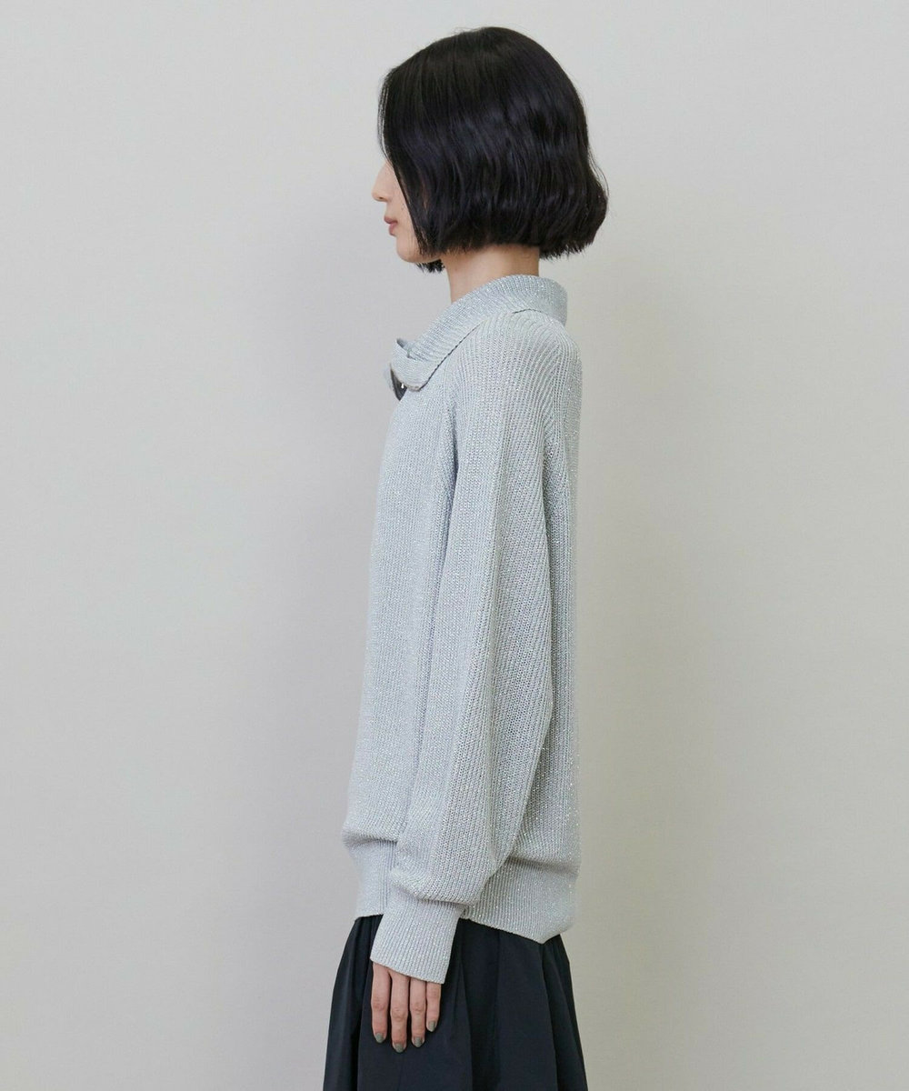 L'EQUIPE ラメハーフZIPニット グレー