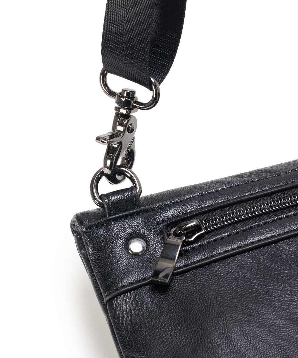 MEN'S BIGI 2WAY ミニマルフェイクレザークラッチバッグ ブラック