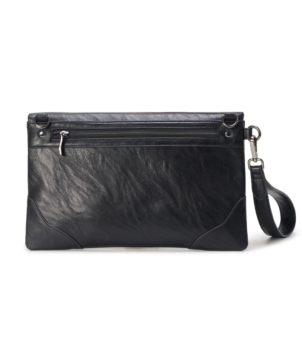 MEN'S BIGI 2WAY ミニマルフェイクレザークラッチバッグ ブラック